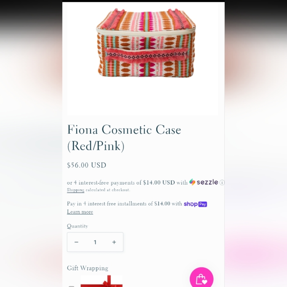 Fiona Cotton Cosmetic Case